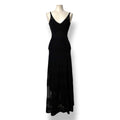 Vestido Largo de Punto Roland Mouret con Escote en V y Paneles Semitransparentes - Negro