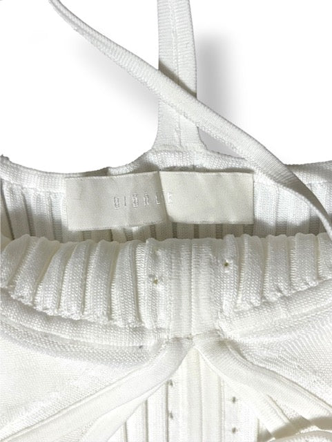 Top Corset de Punto Acanalado Dion Lee con Cierre de Corchetes - Blanco