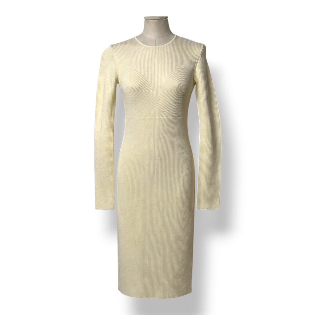 Vestido Midi de Punto de Canalé AZ Factory con Hombros Estructurados