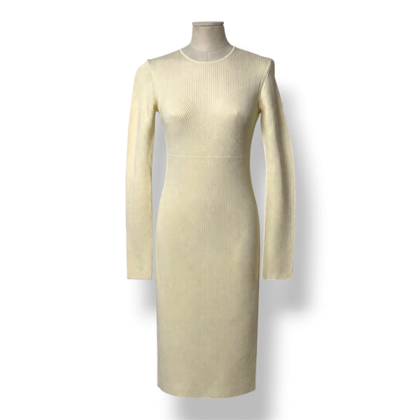 Vestido Midi de Punto de Canalé AZ Factory con Hombros Estructurados