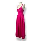 Vestido Midi en Popelina de Algodón La Ligne – Rosa Fucsia
