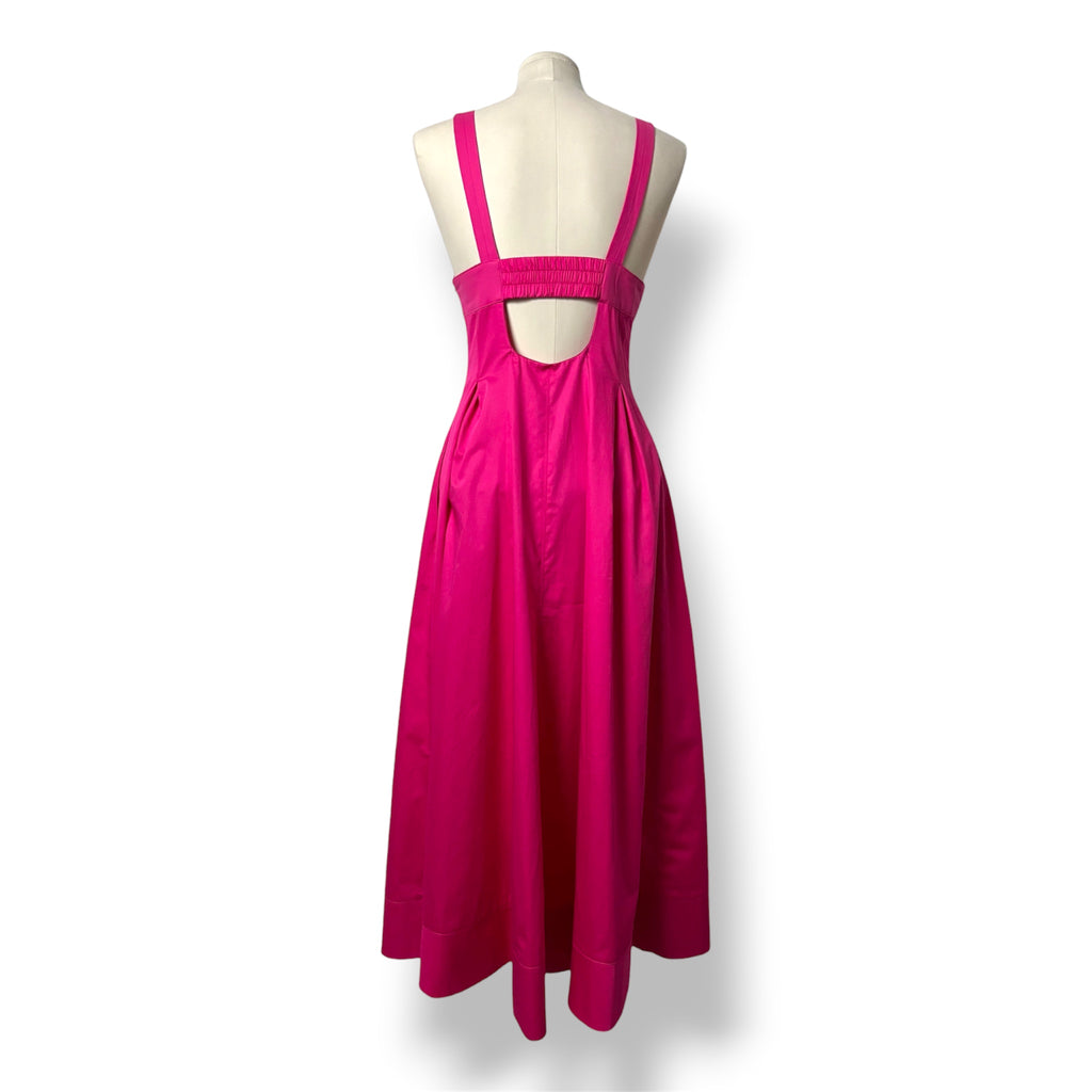 Vestido Midi en Popelina de Algodón La Ligne – Rosa Fucsia