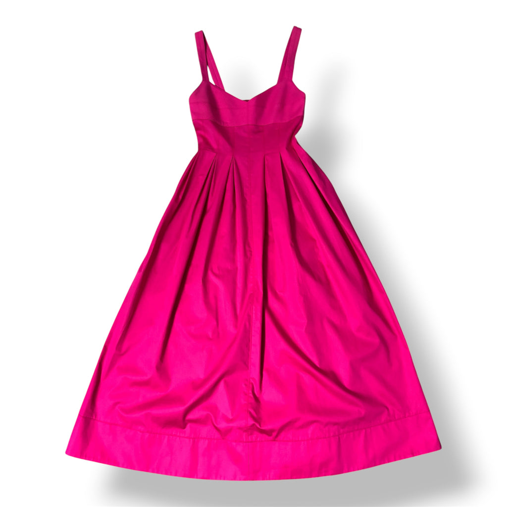 Vestido Midi en Popelina de Algodón La Ligne – Rosa Fucsia