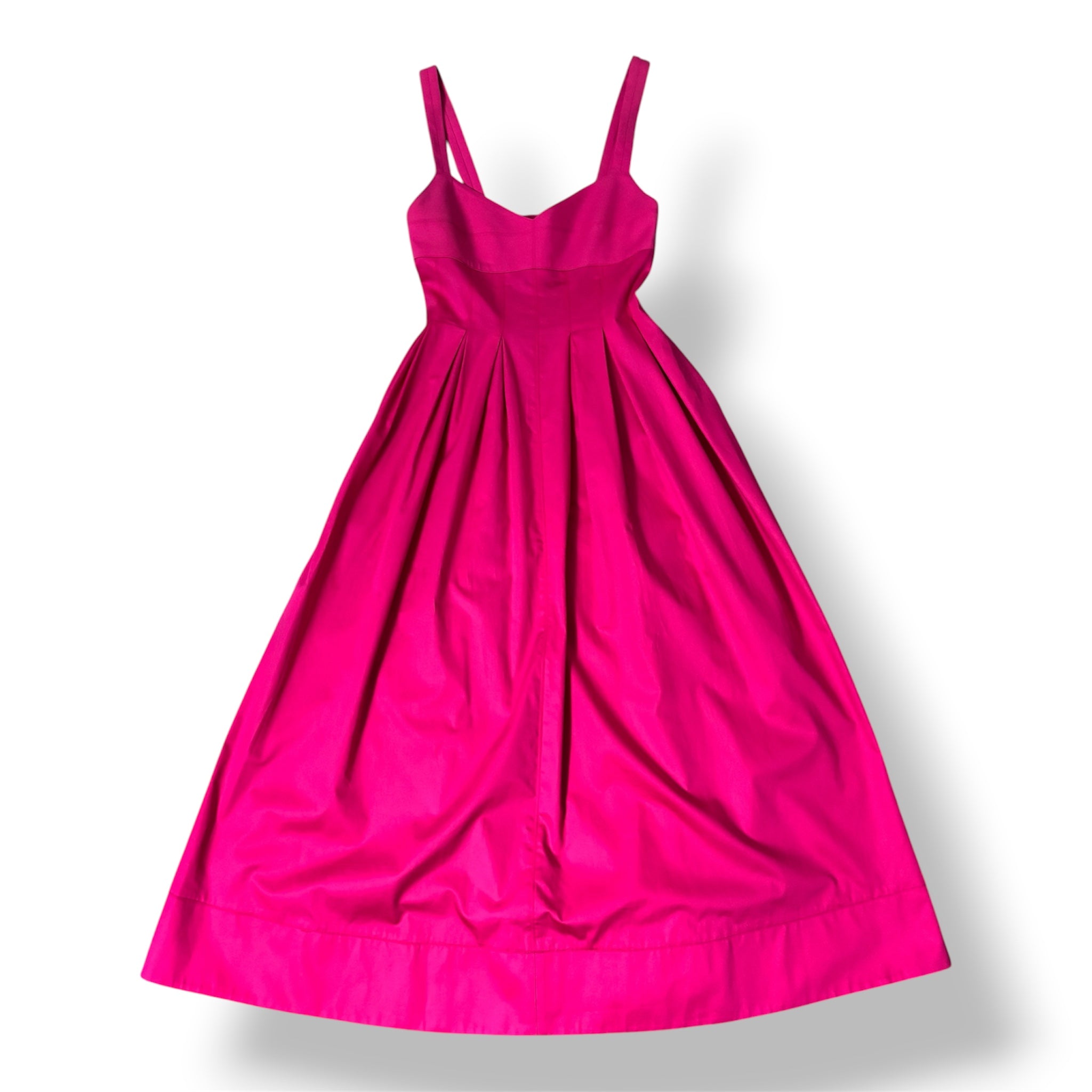 Vestido Midi en Popelina de Algodón La Ligne – Rosa Fucsia