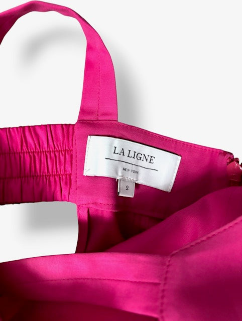 Vestido Midi en Popelina de Algodón La Ligne – Rosa Fucsia