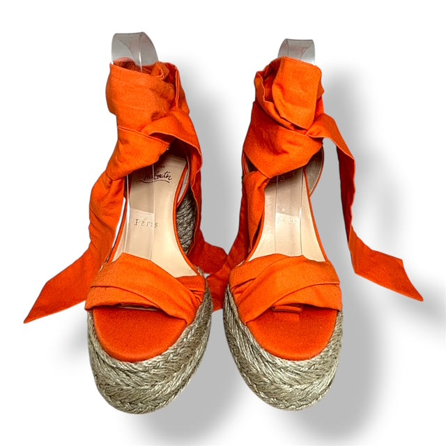 Sandalias Christian Louboutin Mariza du Désert – Alpargatas de Plataforma Naranja