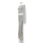 Vestido Largo de Punto a Rayas Elisabetta Franchi – Maxi vestido Ajustado Blanco y Negro