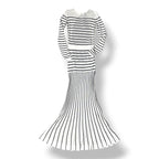 Vestido Largo de Punto a Rayas Elisabetta Franchi – Maxi vestido Ajustado Blanco y Negro