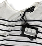 Vestido Largo de Punto a Rayas Elisabetta Franchi – Maxi vestido Ajustado Blanco y Negro