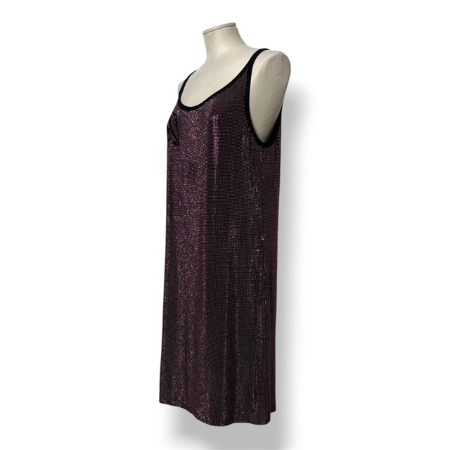 Vestido Midi de Malla Metálica con Medusa de Cristales – Versace