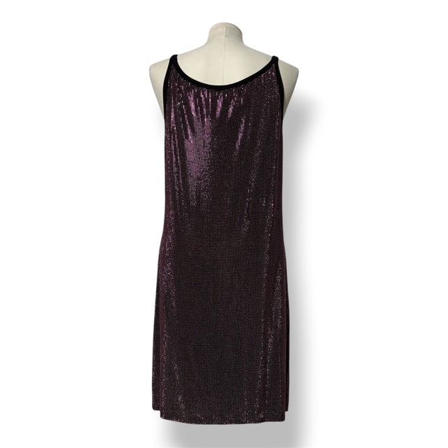 Vestido Midi de Malla Metálica con Medusa de Cristales – Versace