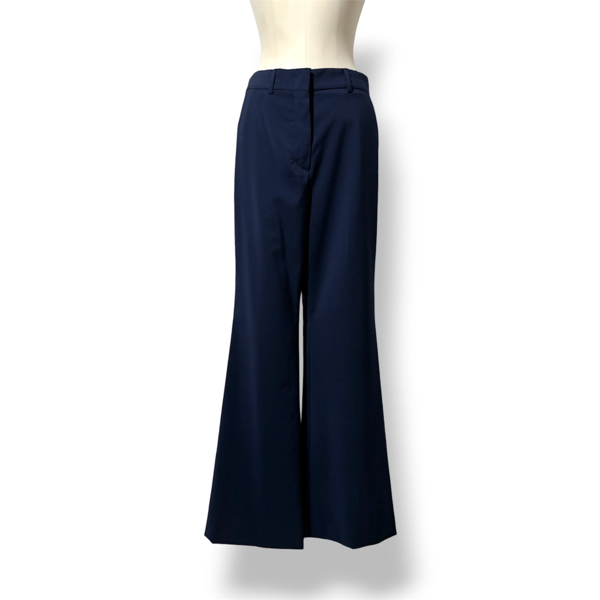 Pantalón Sastre Palazzo de Tiro Alto Azul Marino – SportMax
