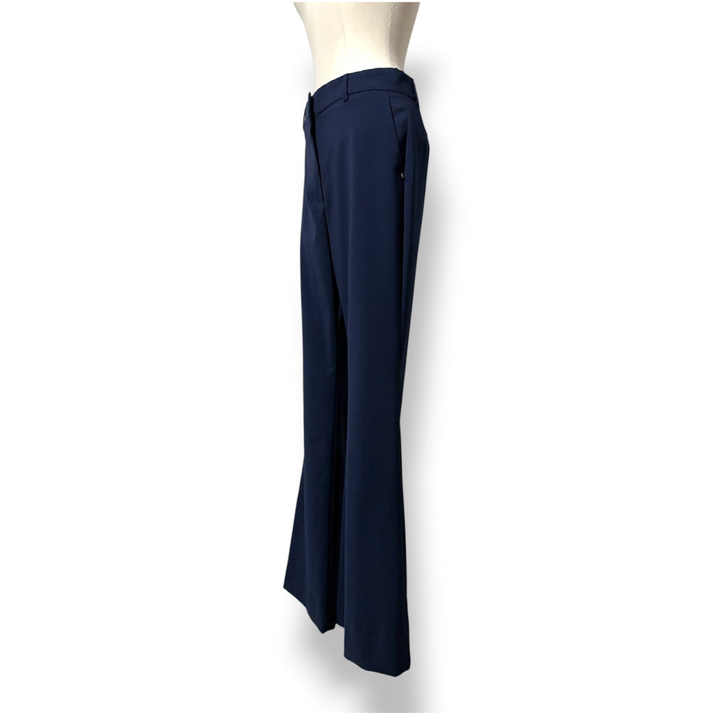 Pantalón Sastre Palazzo de Tiro Alto Azul Marino – SportMax