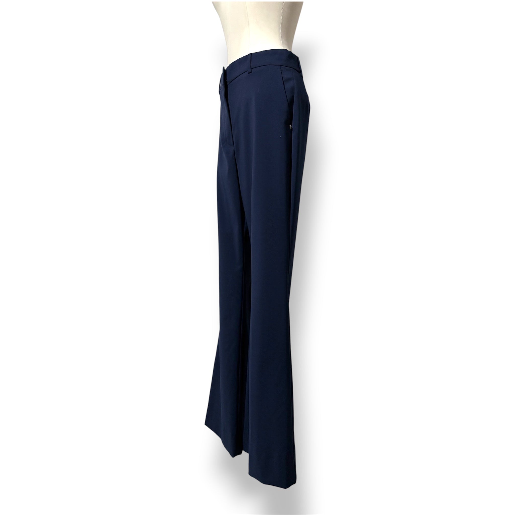 Pantalón Sastre Palazzo de Tiro Alto Azul Marino – SportMax