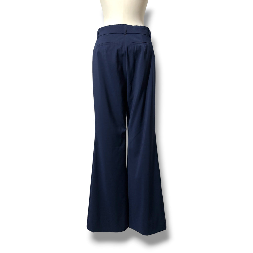 Pantalón Sastre Palazzo de Tiro Alto Azul Marino – SportMax