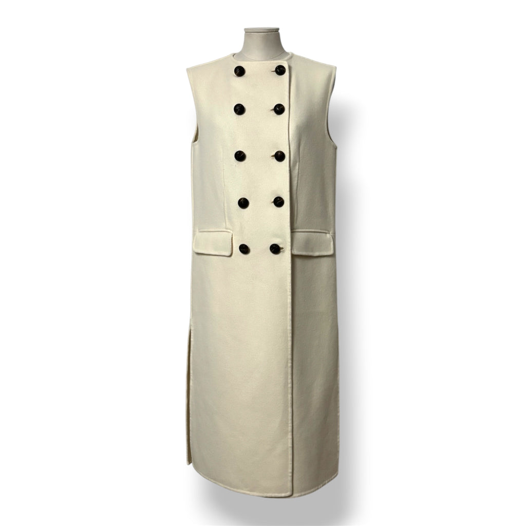 Vestido Chaleco Largo Veronica Beard Hoxton en Mezcla de Lana – Ivory