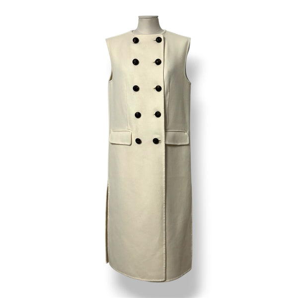 Vestido Chaleco Largo Veronica Beard Hoxton en Mezcla de Lana – Ivory