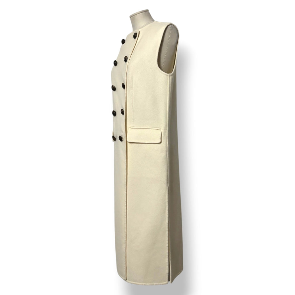 Vestido Chaleco Largo Veronica Beard Hoxton en Mezcla de Lana – Ivory