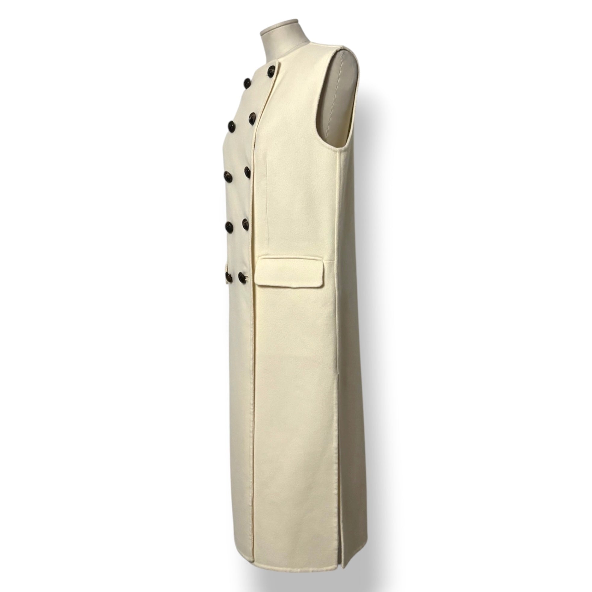 Vestido Chaleco Largo Veronica Beard Hoxton en Mezcla de Lana – Ivory