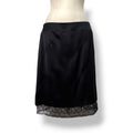 Falda Lencera Midi de Seda Negra Chanel con Bajo de Encaje