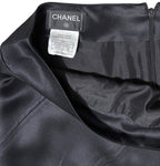 Falda Lencera Midi de Seda Negra Chanel con Bajo de Encaje