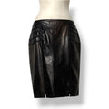 Falda de Tubo Midi en Cuero Tornasolado Bronce Versace con Paneles Laterales