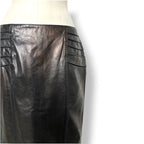 Falda de Tubo Midi en Cuero Tornasolado Bronce Versace con Paneles Laterales