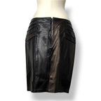 Falda de Tubo Midi en Cuero Tornasolado Bronce Versace con Paneles Laterales