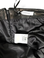 Falda de Tubo Midi en Cuero Tornasolado Bronce Versace con Paneles Laterales