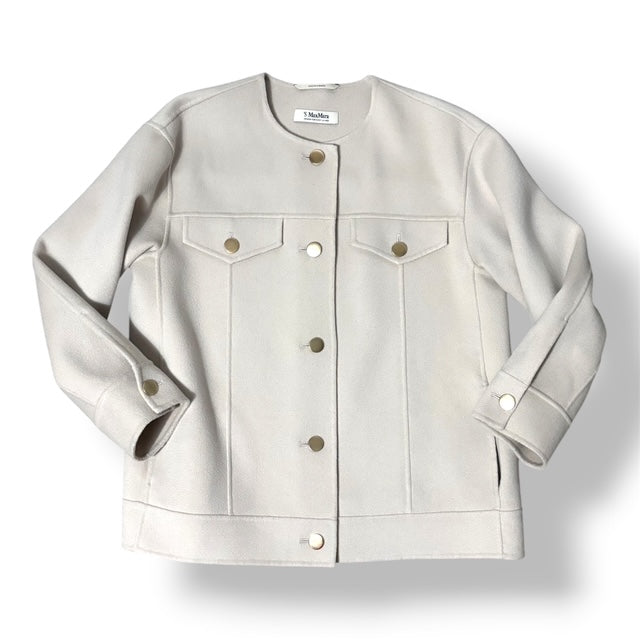 Chaqueta de Lana Virgen 'S Max Mara Florence en Color Beige Claro