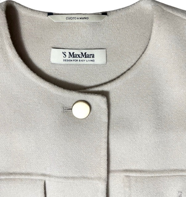 Chaqueta de Lana Virgen 'S Max Mara Florence en Color Beige Claro