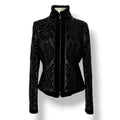 Chaqueta de Piel Negra con Calados Láser y Detalles de Terciopelo – Armani Collezioni