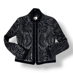 Chaqueta de Piel Negra con Calados Láser y Detalles de Terciopelo – Armani Collezioni