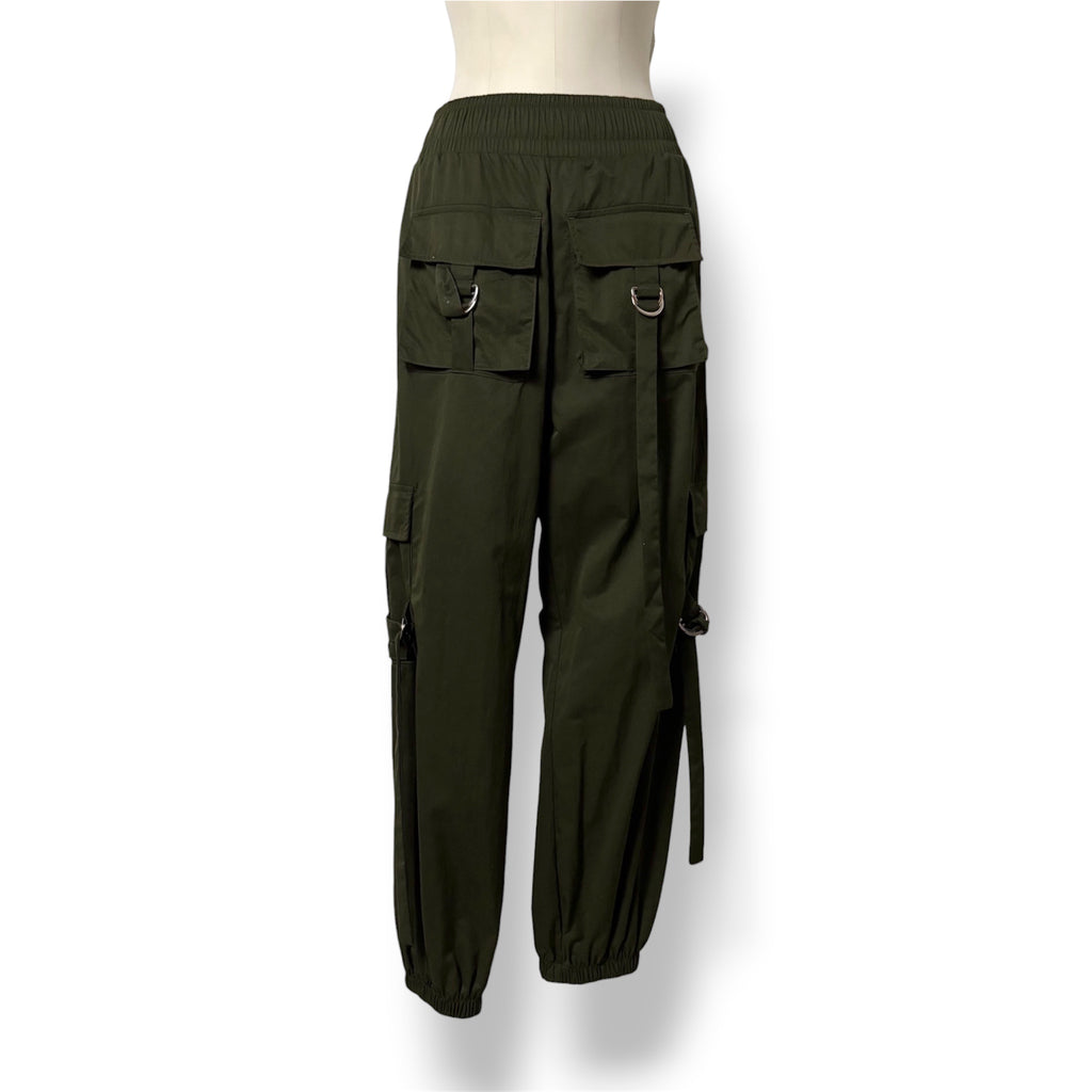 Pantalón Cargo Estilo Utilitario Liu Jo con Correas y Anillas Metálicas