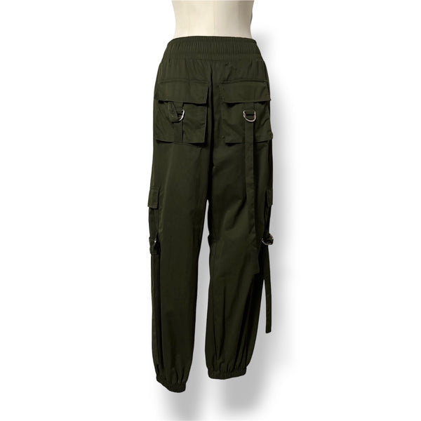 Pantalón Cargo Estilo Utilitario Liu Jo con Correas y Anillas Metálicas