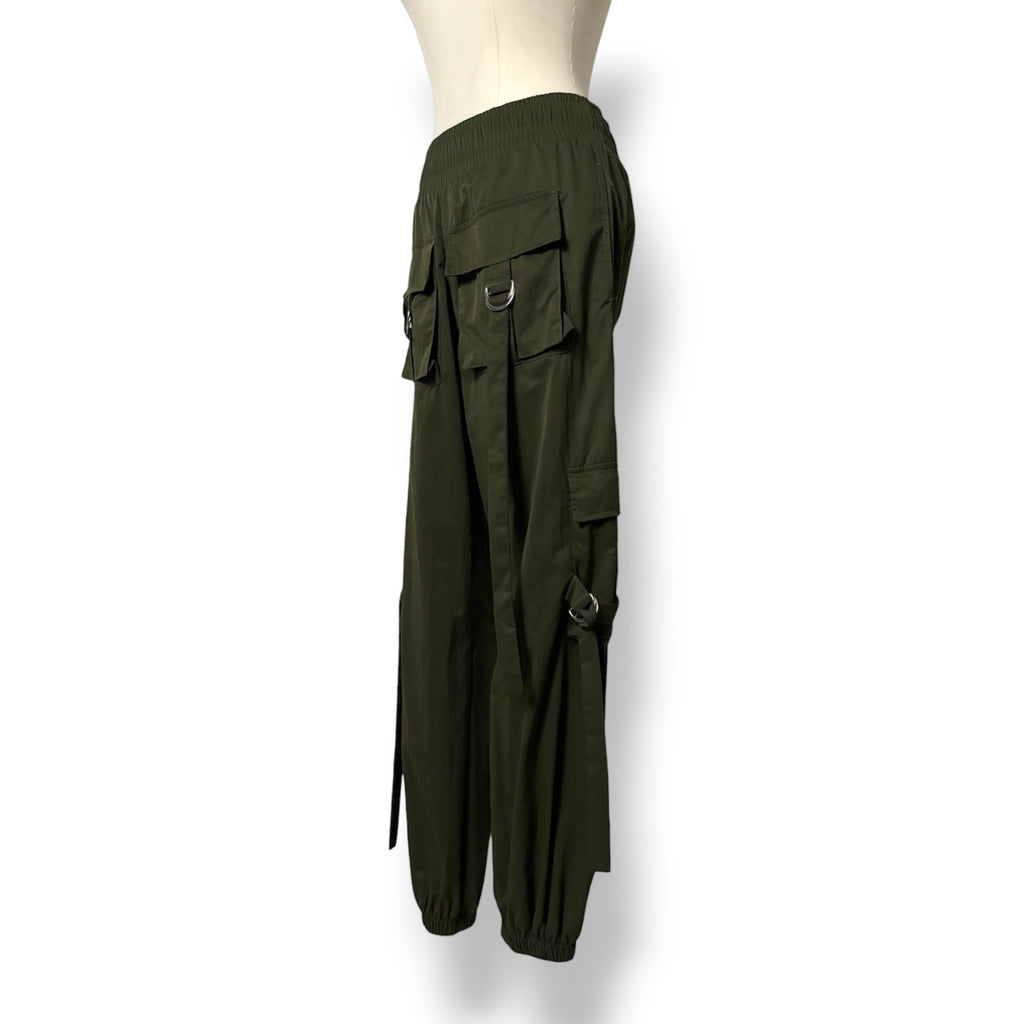 Pantalón Cargo Estilo Utilitario Liu Jo con Correas y Anillas Metálicas