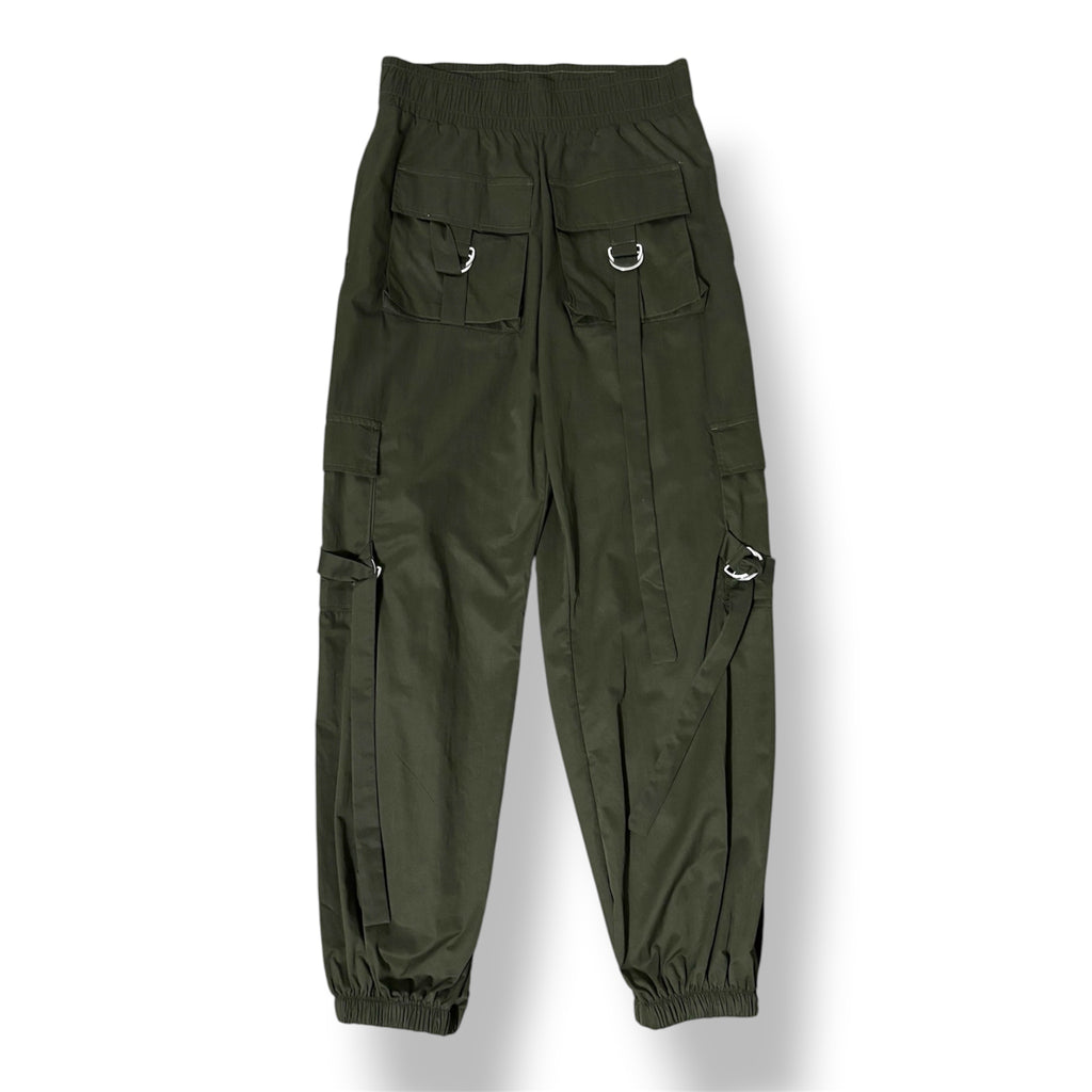 Pantalón Cargo Estilo Utilitario Liu Jo con Correas y Anillas Metálicas