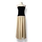 Vestido Maxi Palabra de Honor By Malene Birger en Algodón Orgánico Bicolor