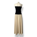 Vestido Maxi Palabra de Honor By Malene Birger en Algodón Orgánico Bicolor