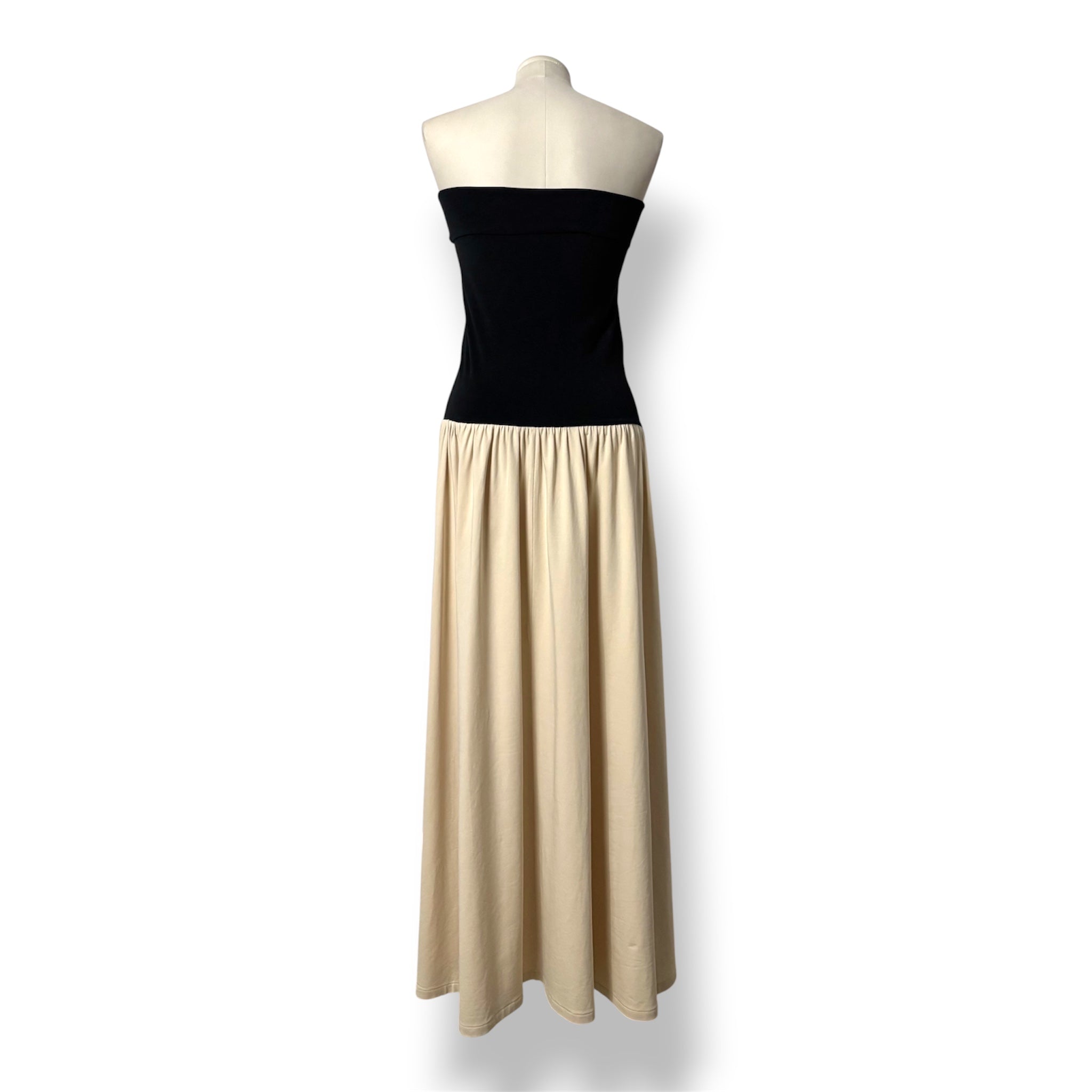 Vestido Maxi Palabra de Honor By Malene Birger en Algodón Orgánico Bicolor