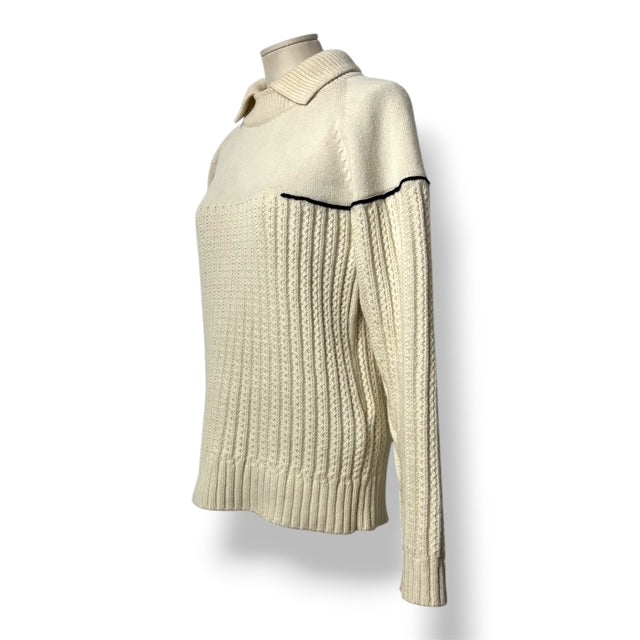 Jersey de Lana con Doble Cuello y Punto Estructurado – Victoria Beckham