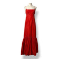 Vestido Largo de Fiesta STAUD Florence en Tafetán Rojo