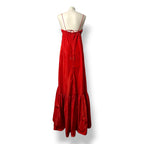 Vestido Largo de Fiesta STAUD Florence en Tafetán Rojo