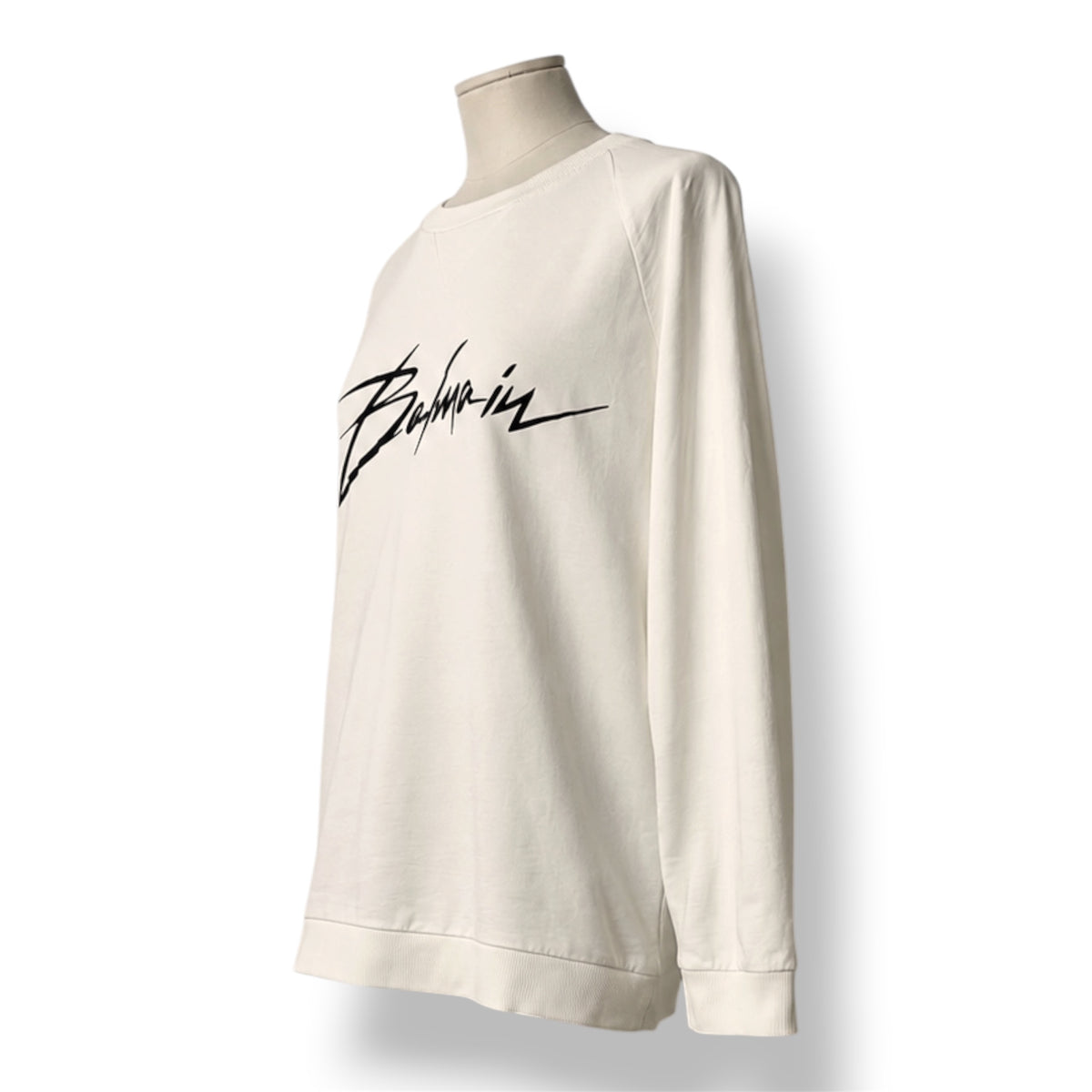 Sudadera Premium Balmain en Color Blanco Marfil con Logotipo Script