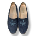 Alpargatas Prada de Denim Azul Marino con Logotipo Bordado