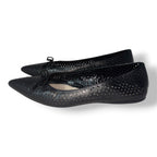 Zapatos Planos Negros Tipo Bailarina Prada Milano Perforados con Lazo