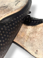 Zapatos Planos Negros Tipo Bailarina Prada Milano Perforados con Lazo
