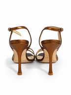 Sandalias Jimmy Choo metalizadas color bronce con caja – Talla 38