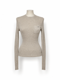 Jersey Prada de punto canalé beige con bolsillo – Talla 40