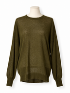 Jersey By Malene Birger Biagio verde oliva de alpaca y lana – Talla S